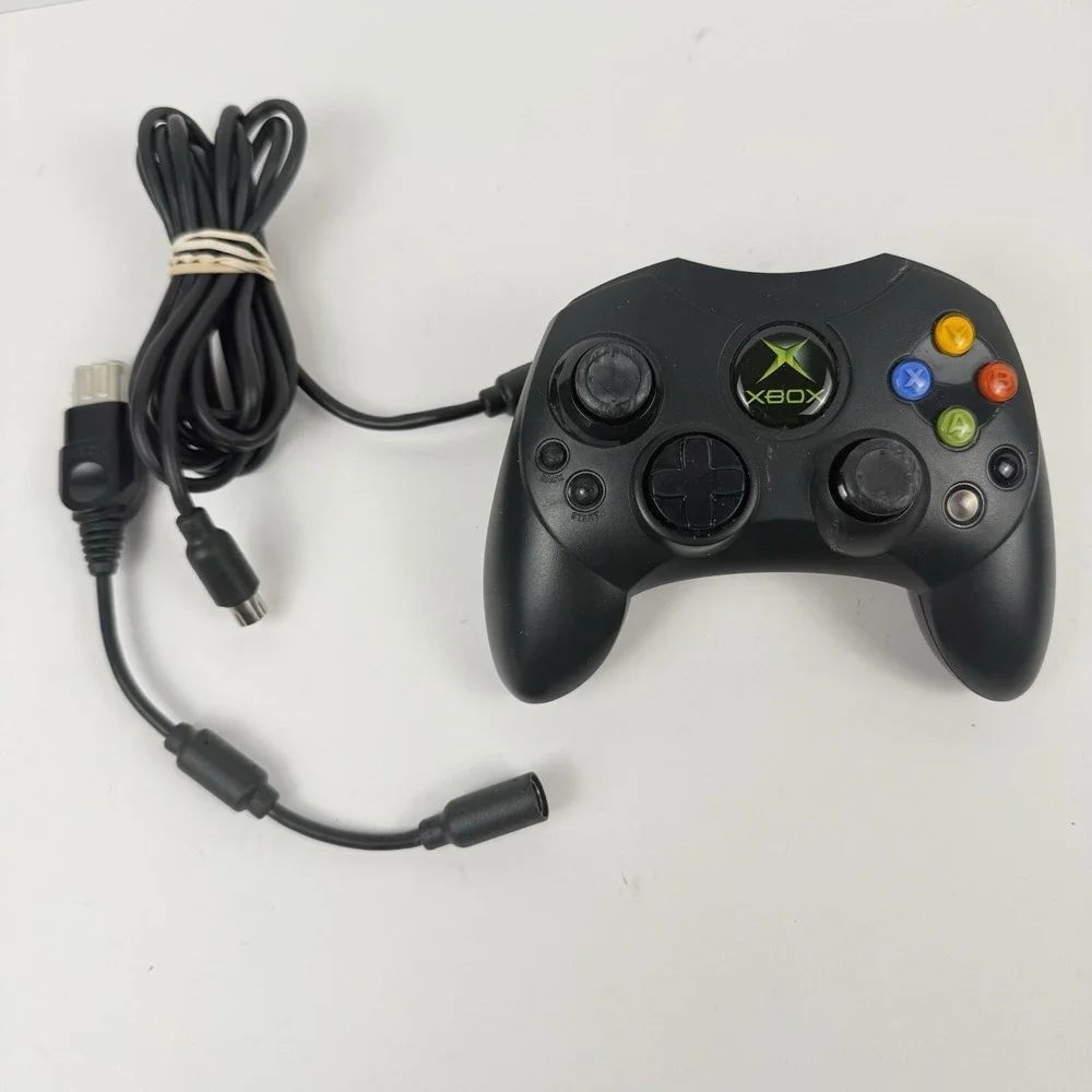 Original Xbox Controller Type S OEM Breakaway Cable Green Black Tested Working